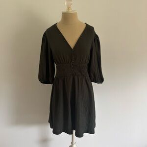 GB Fashion Dress Green 3/4 Sleeves Stretch V Neck S